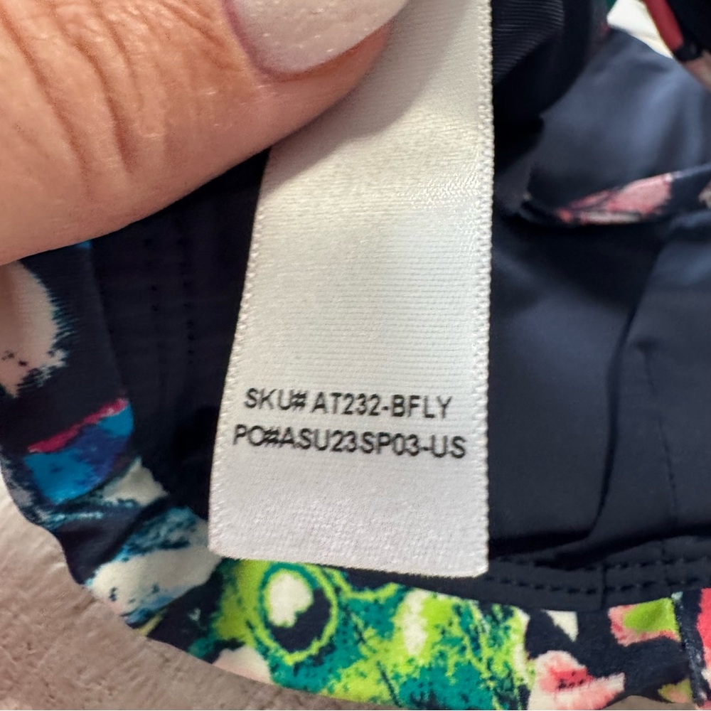 Andie Multicolor Scoop Bikini Top - Navy, Pink, Green, Blue - Picture 11 of 13